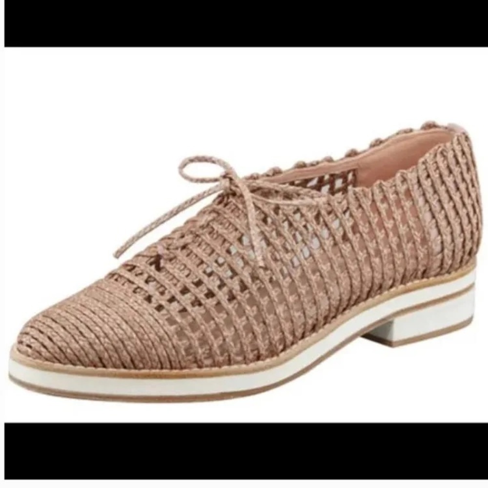Stuart Weitzman ‘Jazzy Girl’ Woven Rattan Oxford Tie Loafer